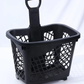 Portable Supermarket Single Handle Rolling Plastic Shopping Trolley Basket 43L