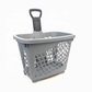 Portable Supermarket Single Handle Rolling Plastic Shopping Trolley Basket 43L