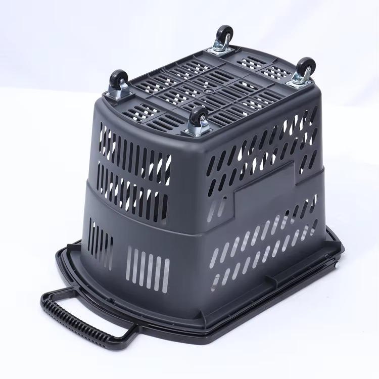 Plastic Shopping Basket with Wheels 45L