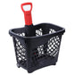 Portable Supermarket Single Handle Rolling Plastic Shopping Trolley Basket 43L