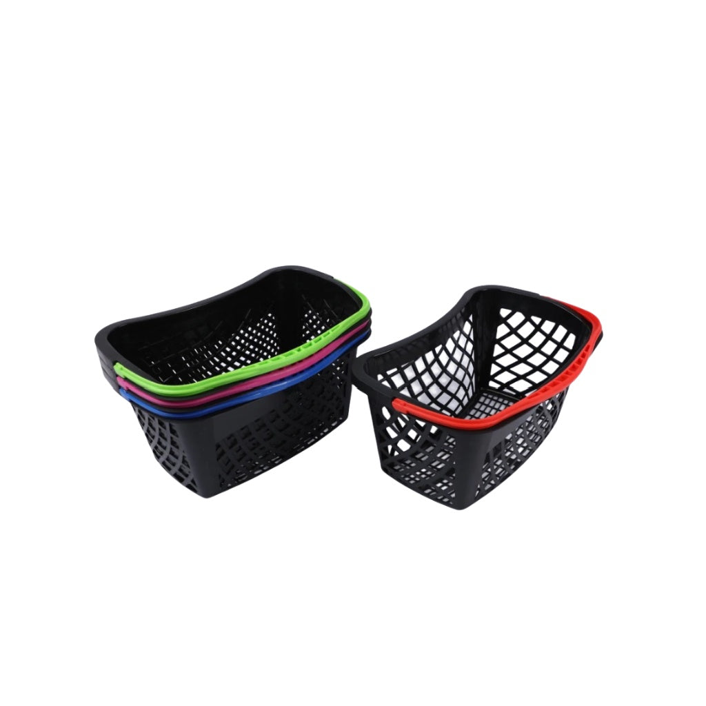 Supermarket Grocery  Plastic Storage Basket with Single Handle 25L